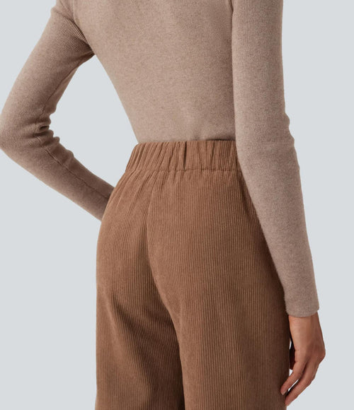 NWT Halara High Waisted Corduroy Casual Pants Cocoa Brown Size Large Tall