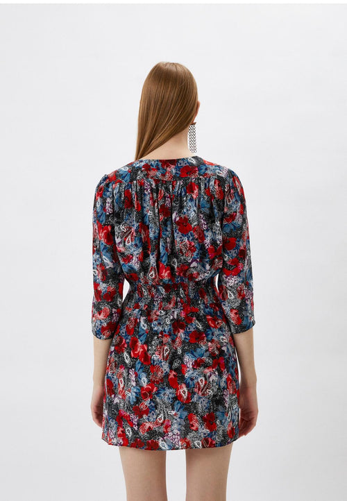 The Kooples Paisley Flowers Mini Wrap Dress 100% Viscose US Large /FR 3 NWT $395