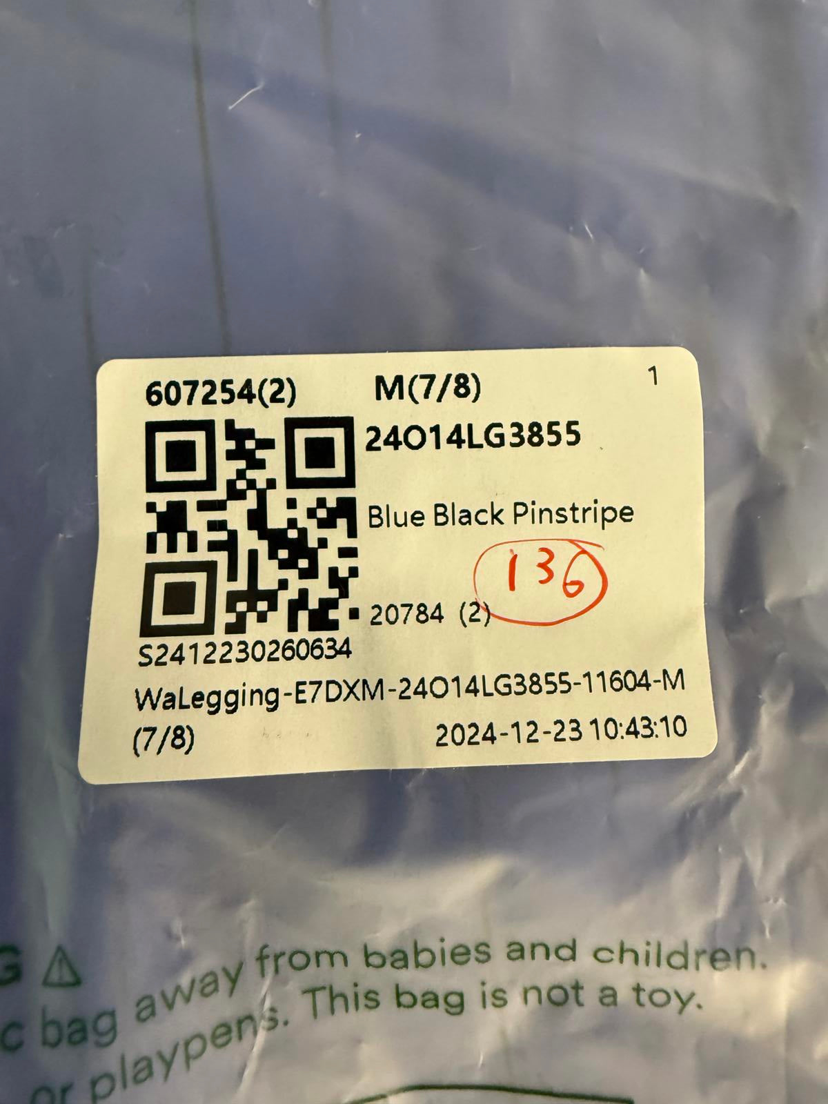 NWT Halara Women's Casual Blue Pinstripe Pants 7/8 Length Size M