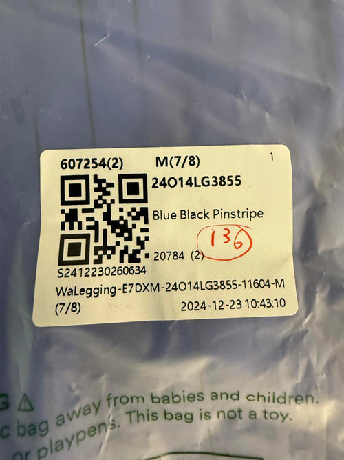 NWT Halara Women's Casual Blue Pinstripe Pants 7/8 Length Size M