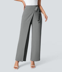 NWT Halara Flex™ High Waisted Tie Side Wide Leg Work Pants Size Small Petite