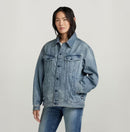 NWT G-Star RAW Women’s Oversized Western Denim Jacket Sun Faded Blue Size Small