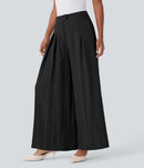NWT Halara Flex High Waisted Linen-Feel Work Wide Leg Pants with Pockets Size XS