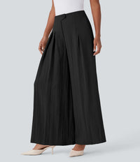 NWT Halara Flex High Waisted Linen-Feel Work Wide Leg Pants with Pockets Size XS