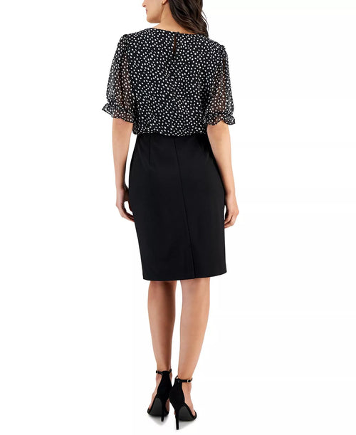 NWT Connected Apparel Women's Polka Dot Midi Dress Size 4