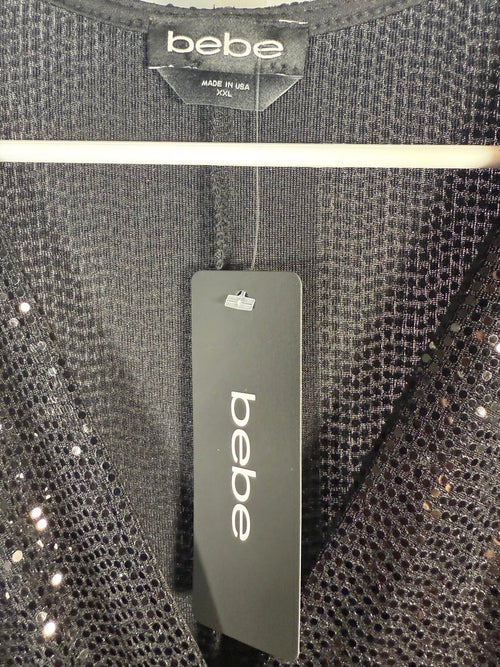 Bebe Disco Dot Wrap Tie Jumpsuit Size XXL NWT