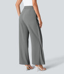 NWT Halara Flex™ High Waisted Tie Side Wide Leg Work Pants Size Small Petite