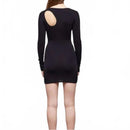 NWT The Kooples Black Asymmetric Cutout Ribbed Knit Bodycon Dress FR 4 US XL
