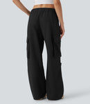 NWT Halara Mid Rise Button Zipper Wide Leg Cargo Pants - Medium