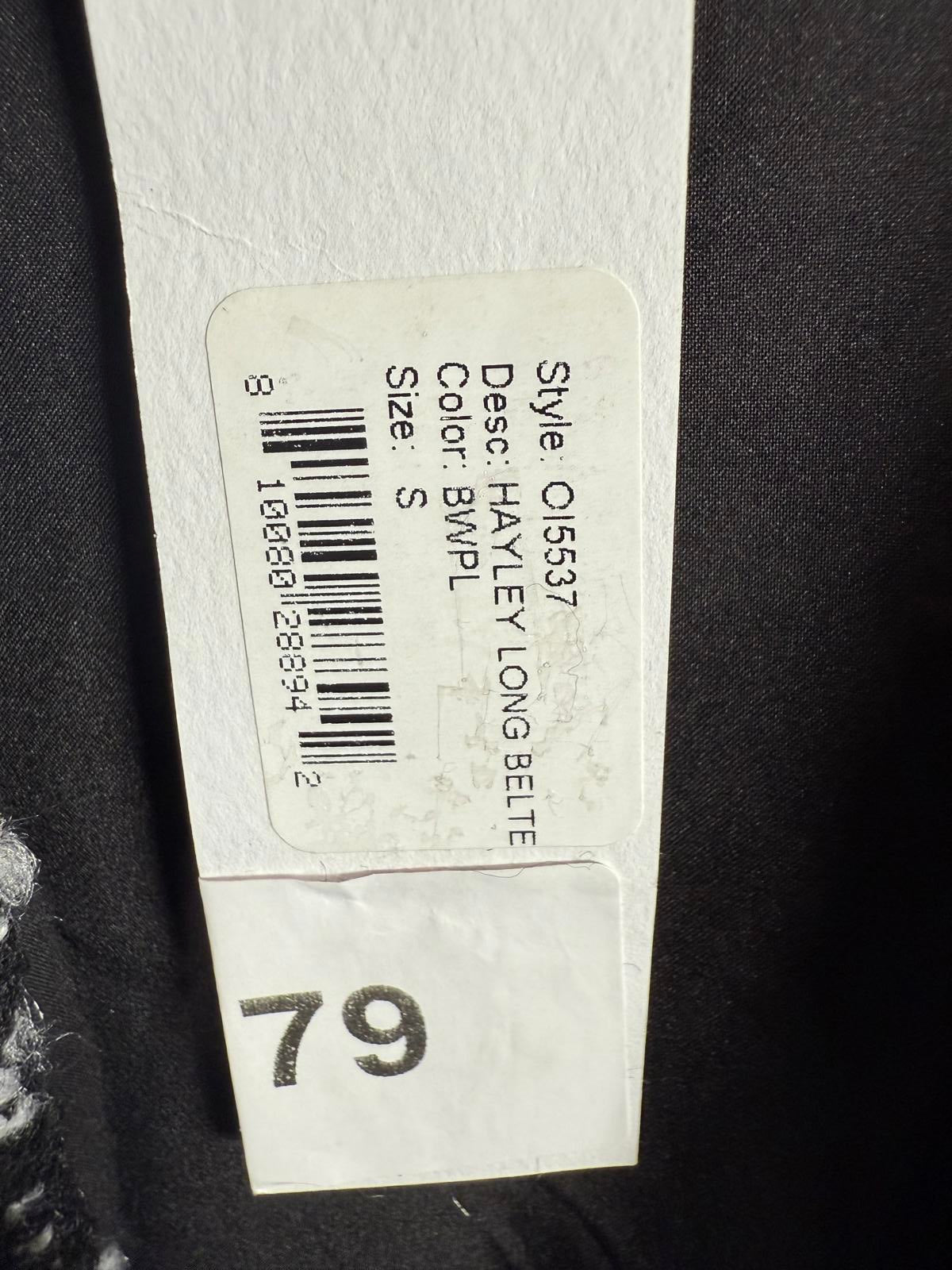 LBLC THE LABEL Hayley Long Belted Plaid Jacket - S NWT