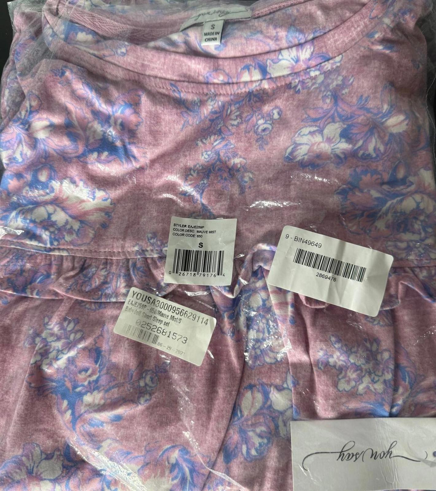 NWT REVOLVE by You Say Babydoll Short Sleeve Sleet Set Mauve Mist S