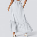 NWT Halara High Waisted High Low Ruffle Hem Flowy Maxi Skirt Size Small