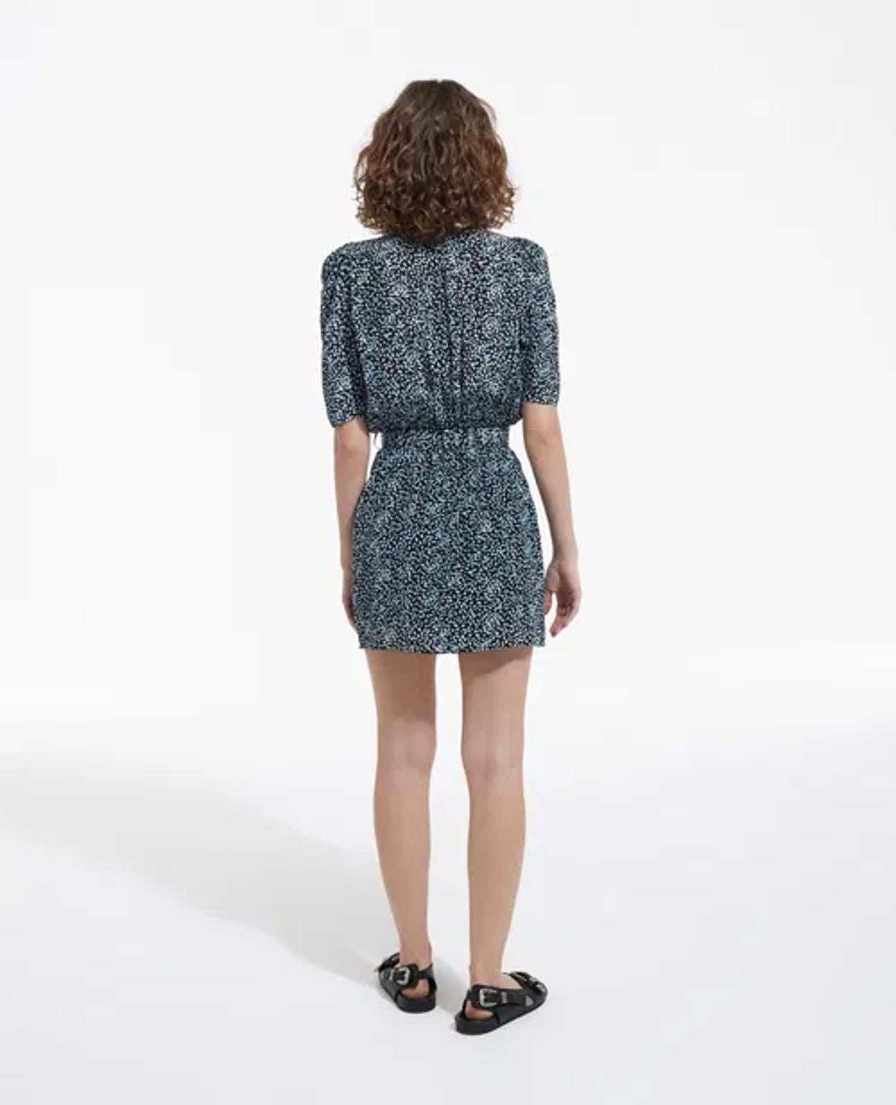 The Kooples Summer Dot Wrap Mini Dress 100% Viscose US Medium FR 2 NWT $315