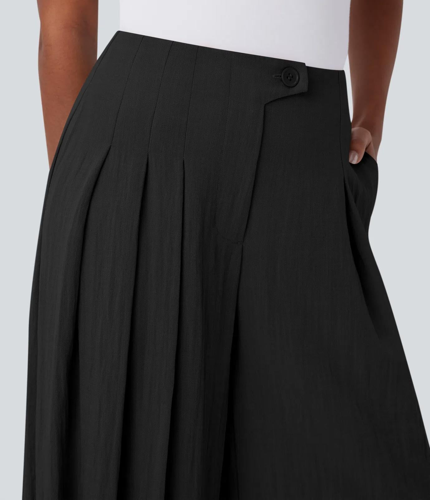 NWT Halara Flex High Waisted Linen-Feel Work Wide Leg Pants with Pockets Size XS