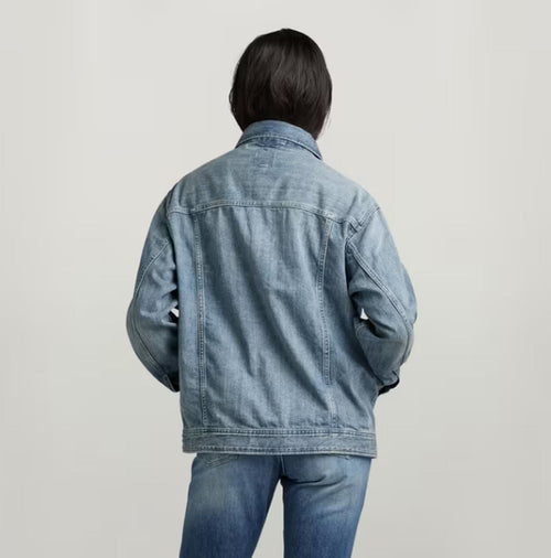 NWT G-Star RAW Women’s Oversized Western Denim Jacket Sun Faded Blue Size Small