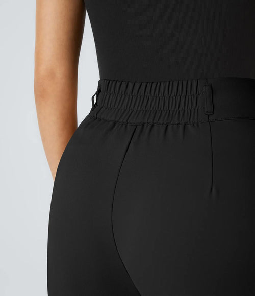 NWT Halara High Waisted Pocket Shirred Straight Leg Work Pant Black Size XL Tall