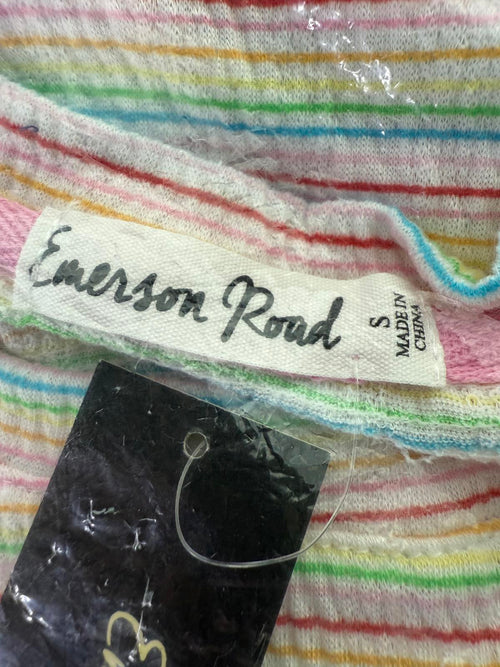 NWT REVOLVE by Emerson Road Butterfly Striped Tee & Short White Multi Small