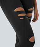 NWT Halara DayStretch High Waisted Crossover Ripped Cut Out Leggings Size Small