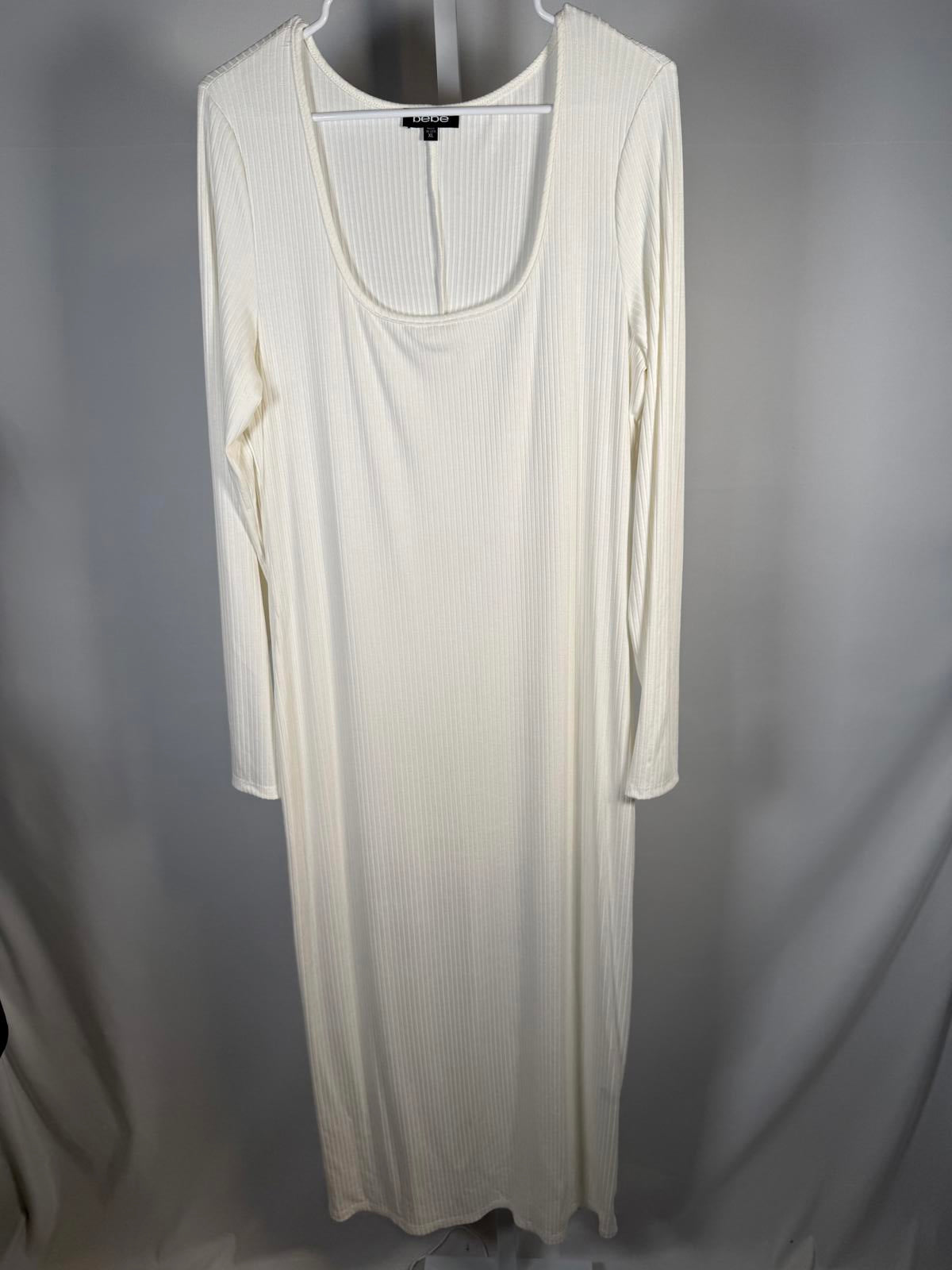 Bebe Rib Square Neck Long Sleeve Dress Size XL NWOT