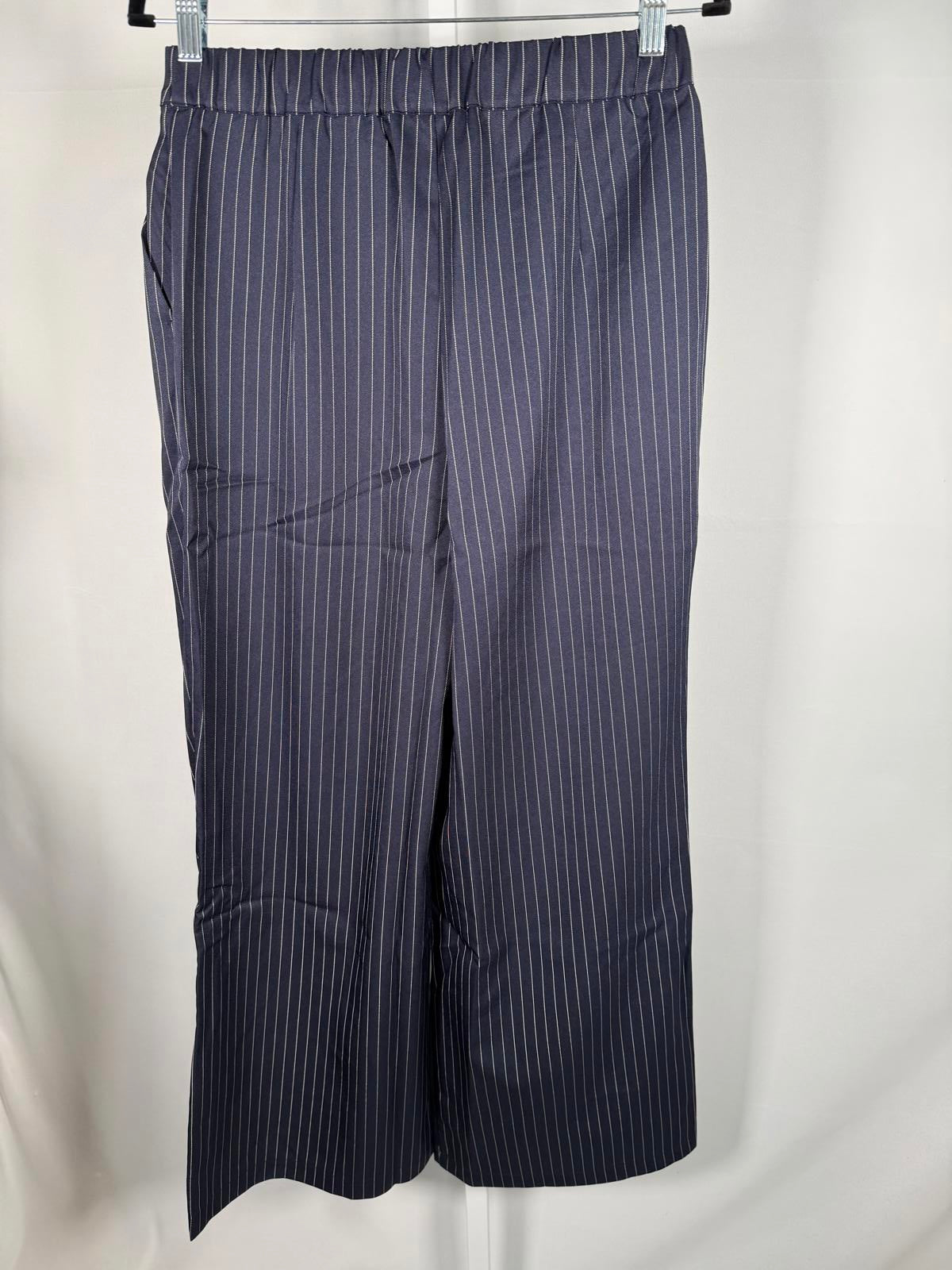 NWT Halara High Waist Zipper Pocket Wide Leg Striped Work Pant After Midnight M