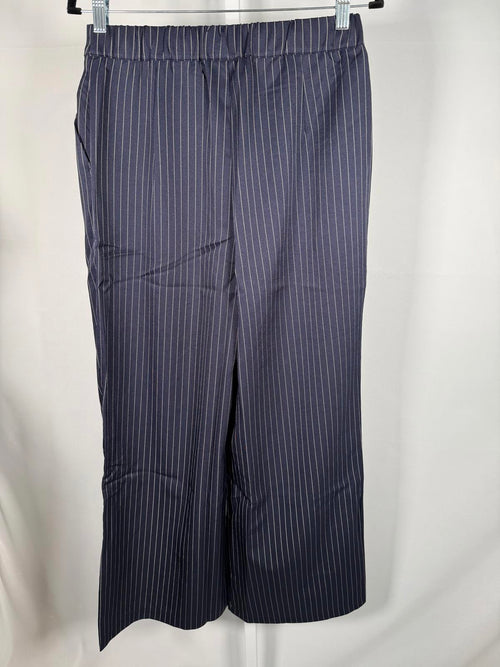 NWT Halara High Waist Zipper Pocket Wide Leg Striped Work Pant After Midnight M