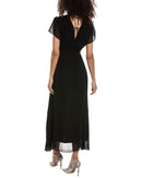 The Kooples Crazy Flounces Black Ruffle Maxi Dress Size 1 (US Small) NWT
