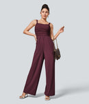 NWT Halara Breezeful™ Lace Up Pocket Quick Dry Casual Jumpsuit Amaranth Size XL