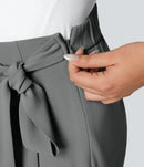 NWT Halara Flex™ High Waisted Tie Side Wide Leg Work Pants Size Small Petite