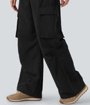 NWT Halara Mid Rise Button Zipper Wide Leg Cargo Pants Size Large