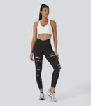 NWT Halara DayStretch High Waisted Crossover Ripped Cut Out Leggings Size Small