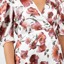 The Kooples Pastel Daisy Satin Dress Viscose Silk Blend US Small $418 MSRP NWT