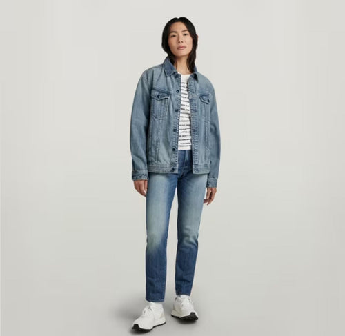 NWT G-Star RAW Women’s Oversized Western Denim Jacket Sun Faded Blue Size Large