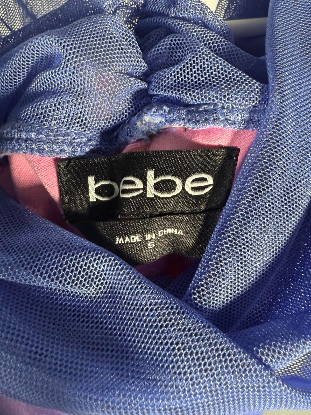 NWT Bebe Shirred Mesh Midi Dress Size S