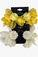 NWT nOir Jewelry Floral Bow Earrings Set