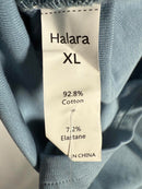 NWT Halara Off Shoulder Short Sleeve Ruched Casual Top Corydalis Blue XL