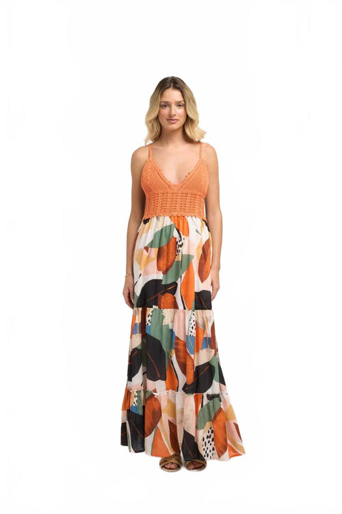 Guadalupe Seneiya Crochet Dress Orange - XL