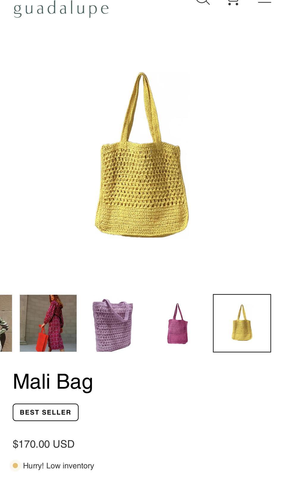 Guadalupe Mali Bag Yellow In Bag NWT