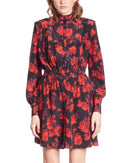 The Kooples Dots & Roses 100% Silk Dress Size US XS NWT