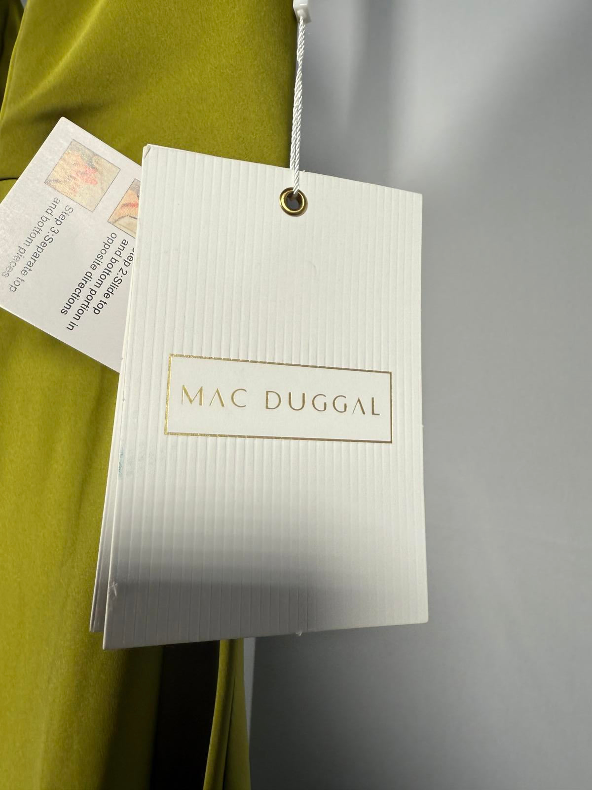 NWT Mac Duggal Apparel Green Spaghetti Strap Charmeuse Slip Dress Size 0