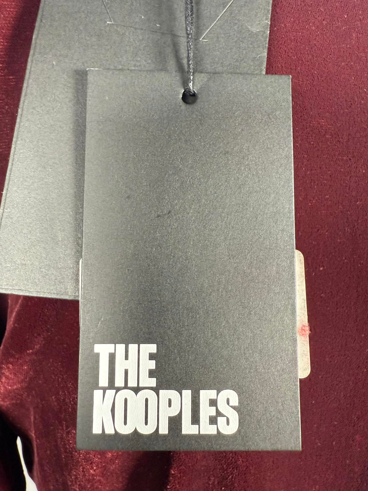 The Kooples Velvet Short Sleeve Midi Dress - Burgundy (French Size 0)