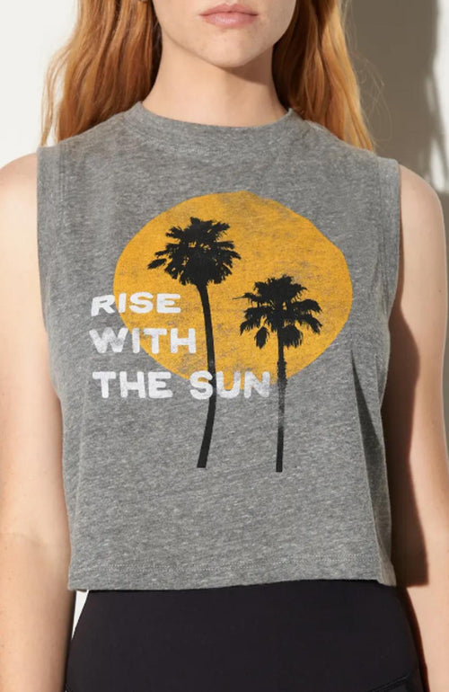 NWT Spiritual Gangster Shady Palm Crawford Crop Cotton Graphic Tank, Size XL