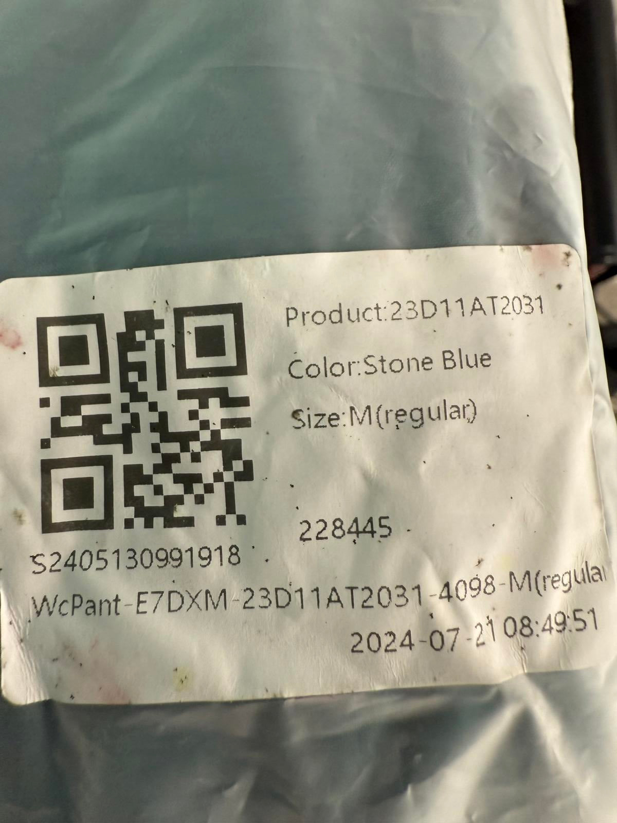 NWT Halara Breezeful High Waist Shirred Flowy Palazzo Casual Pants Stone Blue, M