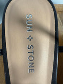 NWB Sun + Stone Tillyyp Womens Faux Leather Heeled Wedge Sandals 7.5