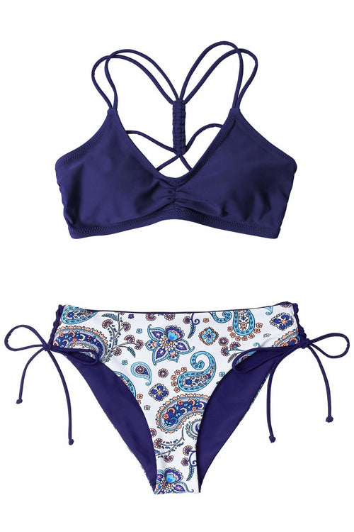 NWT CUPSHE Womens Two Piece Bikini Reversible Bottoms Swimsuit Size Medium