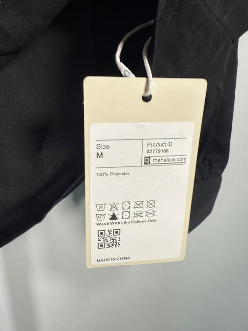 NWT Halara Tie Neck Long Sleeve Work Blouse Black M