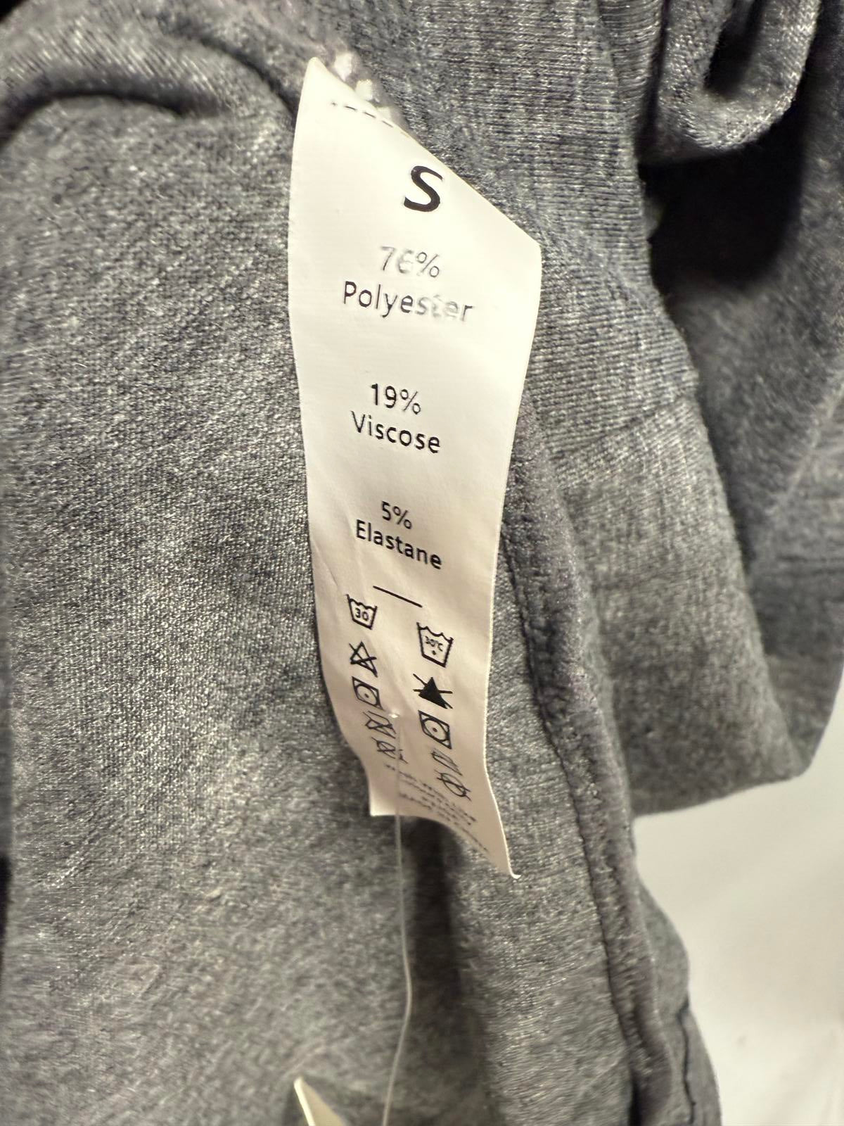 NWT Halara Funnel Neck Long Sleeve Flare Maxi Casual Dress Darl GRAY Floral S