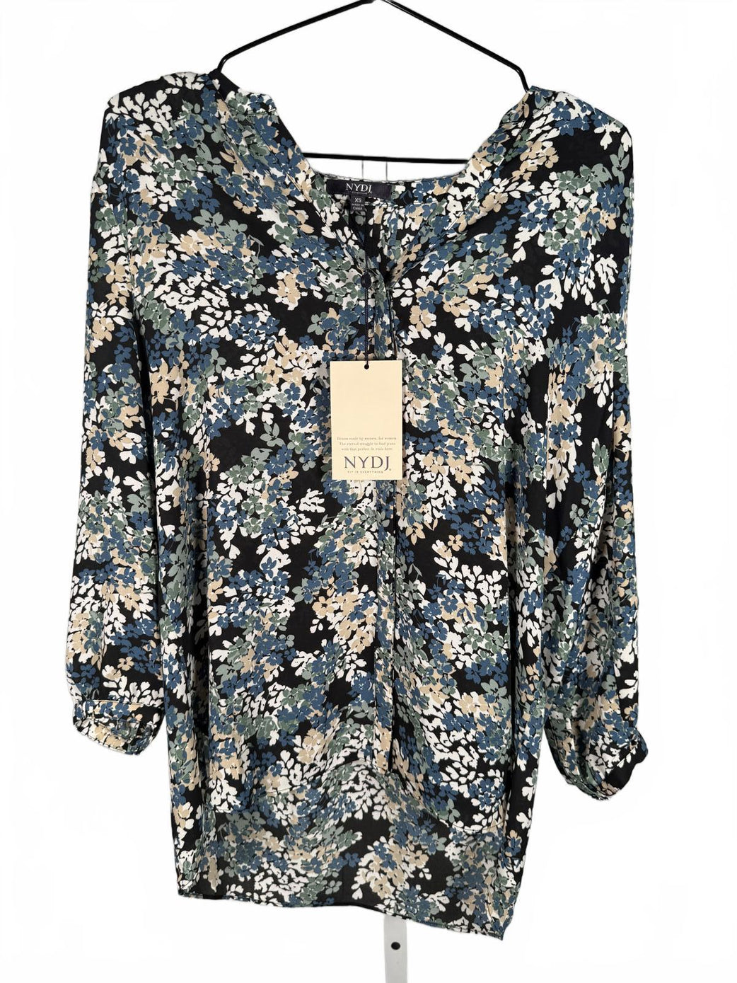 NYDJ Pintuck Blouse In Livadia Size XS NWT