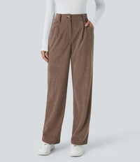 NWT Halara High Waisted Corduroy Casual Pants Acorn - Size XL