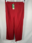 NWT Halara High Waisted Pocket Shirred Straight Leg Work Pant Madder Brown Large