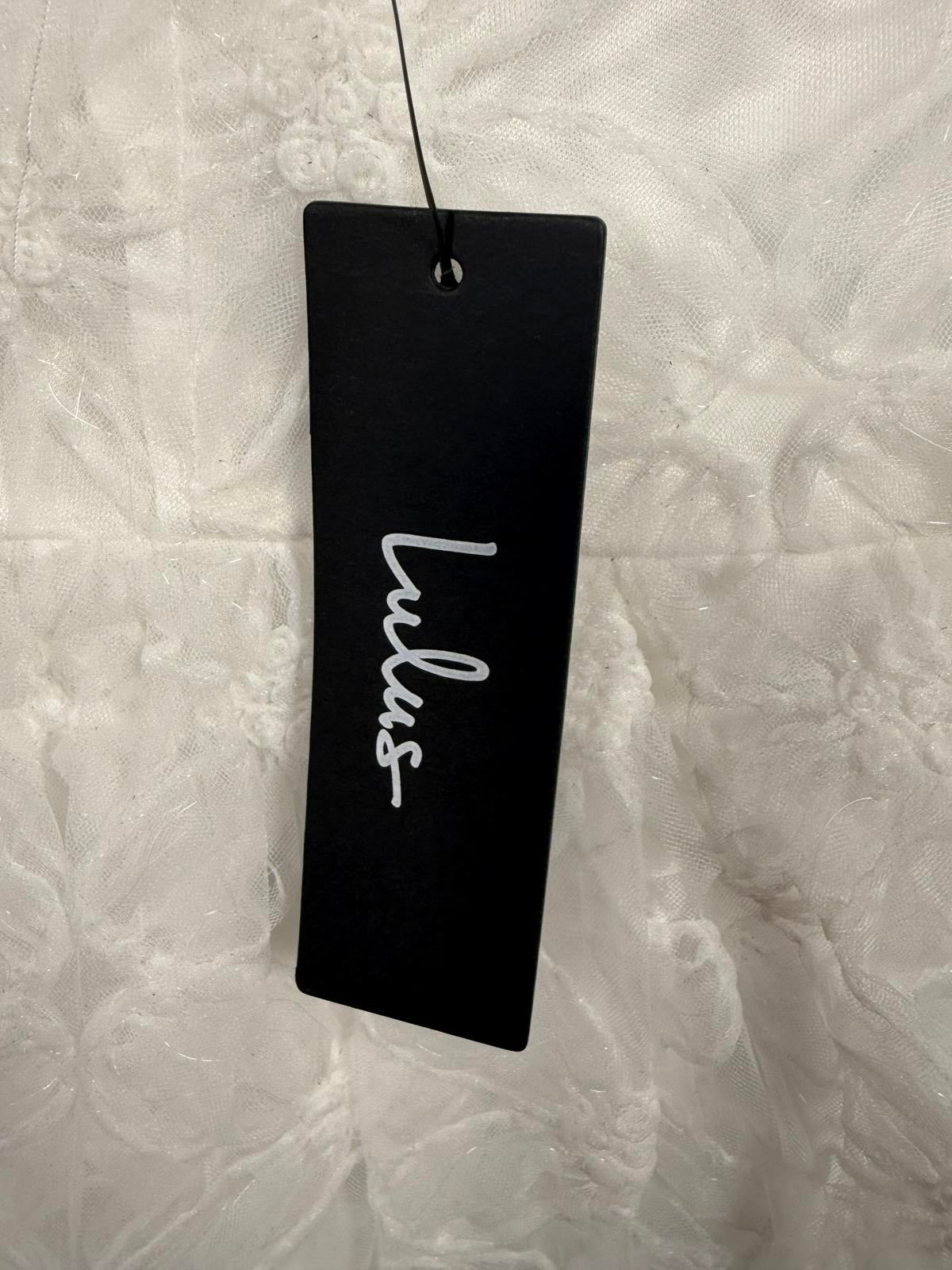 Lulus Radiate Elegance Ivory Floral Tulle Midi Dress - L NWT